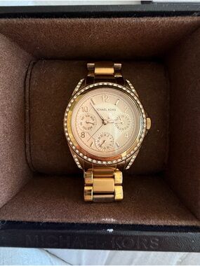 Michael Kors Women's Rose Gold Crystal Accent Bracelet Watch-